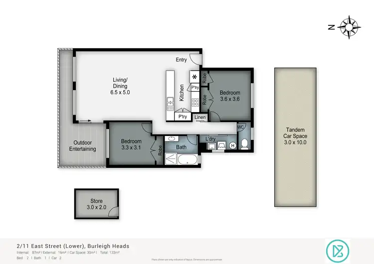 Floorplan of Homely apartment listing, 2/11 East Street, Burleigh Heads QLD 4220