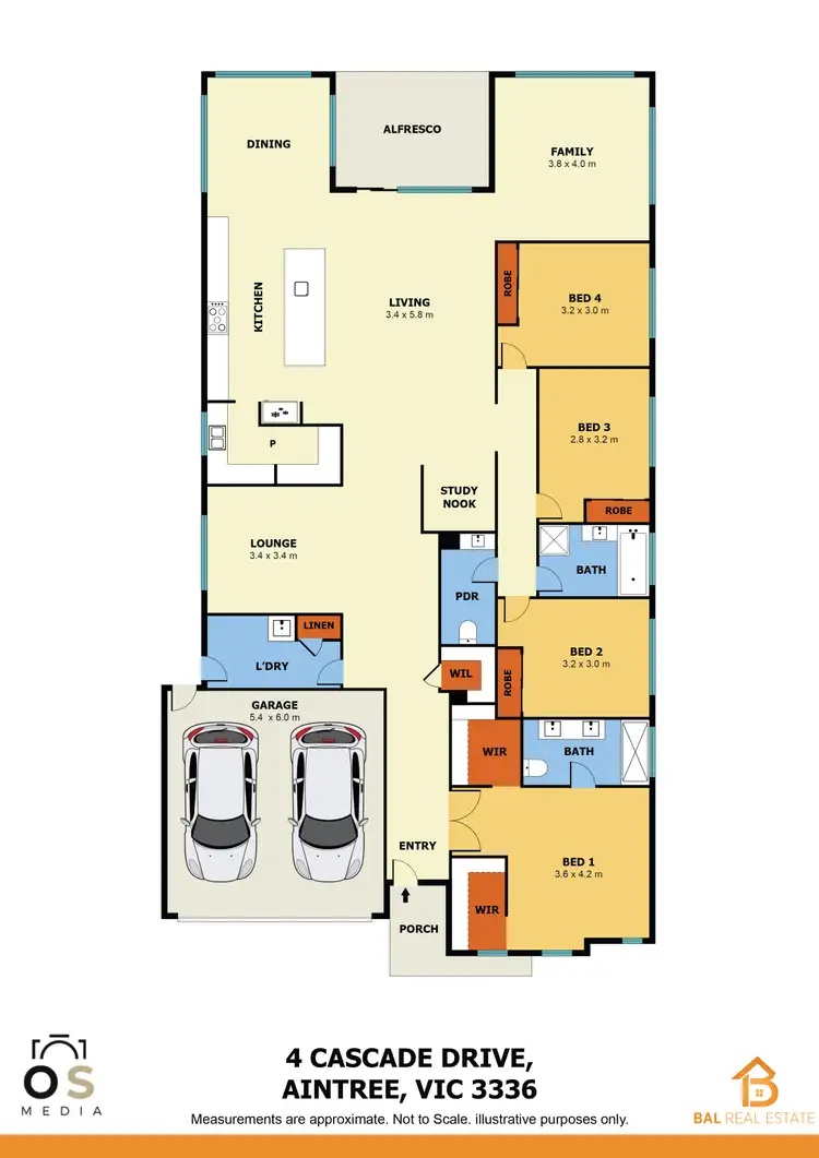 Floorplan of Homely house listing, 4 Cascade Drive, Aintree VIC 3336
