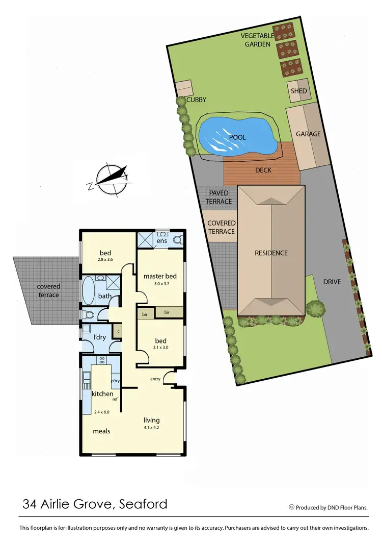 Floorplan of Homely house listing, 34 Airlie Grove, Seaford VIC 3198