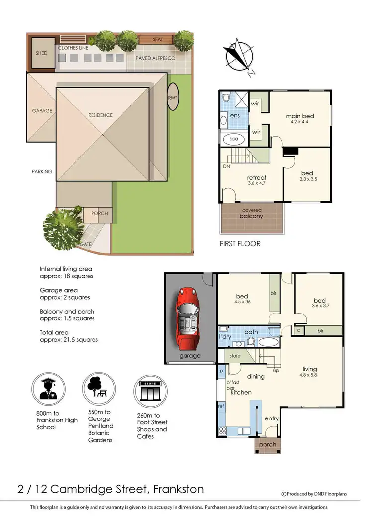 Floorplan of Homely townhouse listing, 2/12 Cambridge Street, Frankston VIC 3199