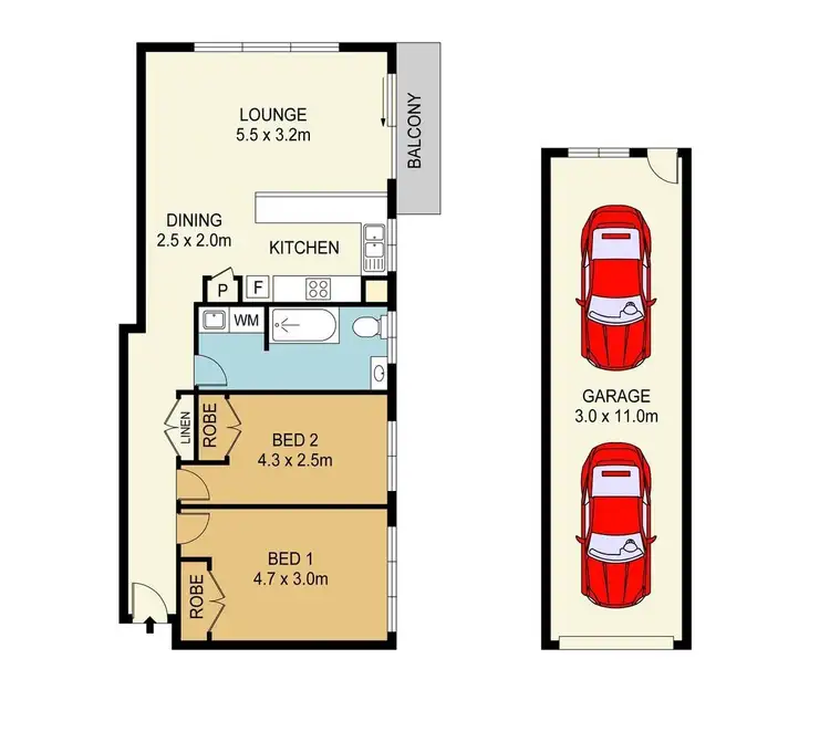 Floorplan of Homely unit listing, 2/8 Barradine Street, Greenslopes QLD 4120