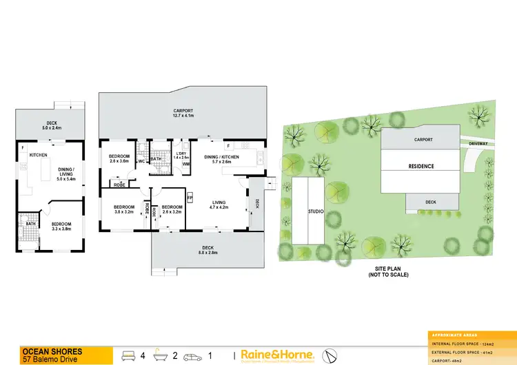 Floorplan of Homely house listing, 57 Balemo Drive, Ocean Shores NSW 2483