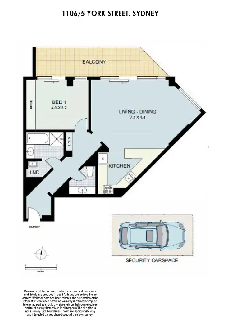 Floorplan of Homely apartment listing, 1106/5 York Street, Sydney NSW 2000