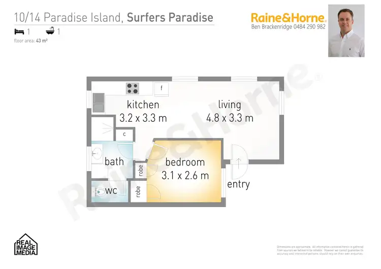 Floorplan of Homely unit listing, 10/14 Paradise Island, Surfers Paradise QLD 4217