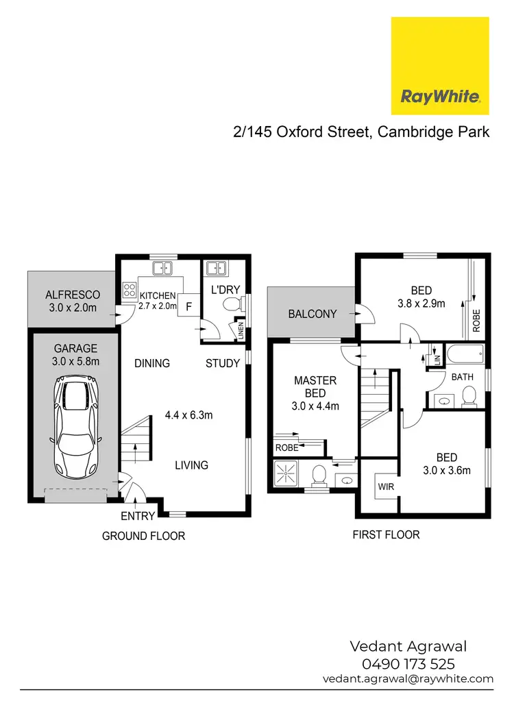 Floorplan of Homely townhouse listing, 2/145 Oxford Street, Cambridge Park NSW 2747