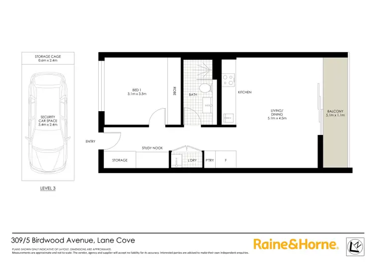 Floorplan of Homely apartment listing, 309/5 Birdwood Avenue, Lane Cove NSW 2066