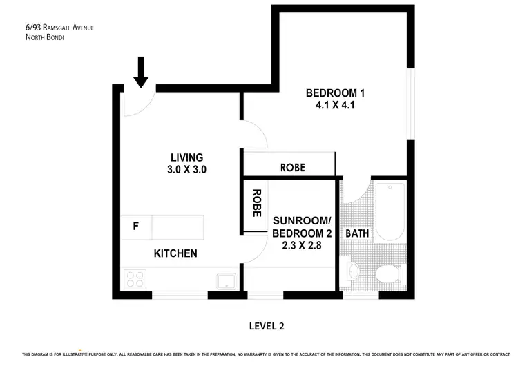 Floorplan of Homely apartment listing, 6/93 Ramsgate Avenue, North Bondi NSW 2026