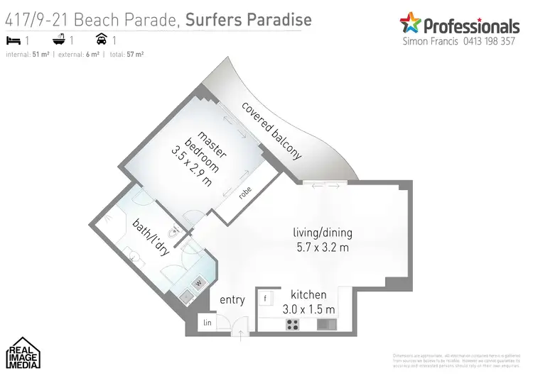 Floorplan of Homely unit listing, 417/9-21 Beach Parade, Surfers Paradise QLD 4217
