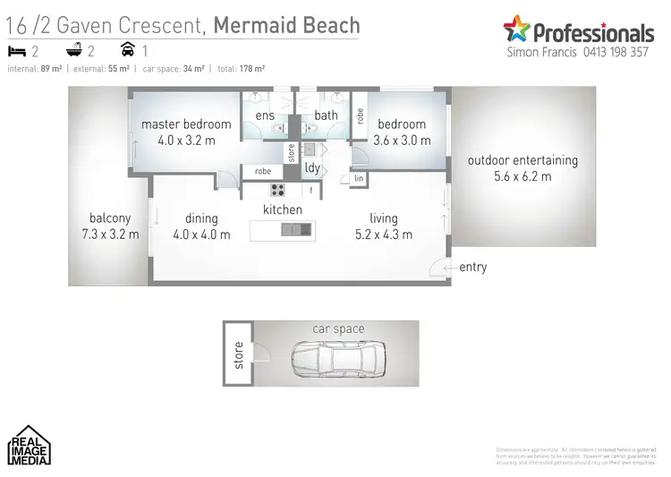 Floorplan of Homely unit listing, 16/2 Gaven Crescent, Mermaid Beach QLD 4218