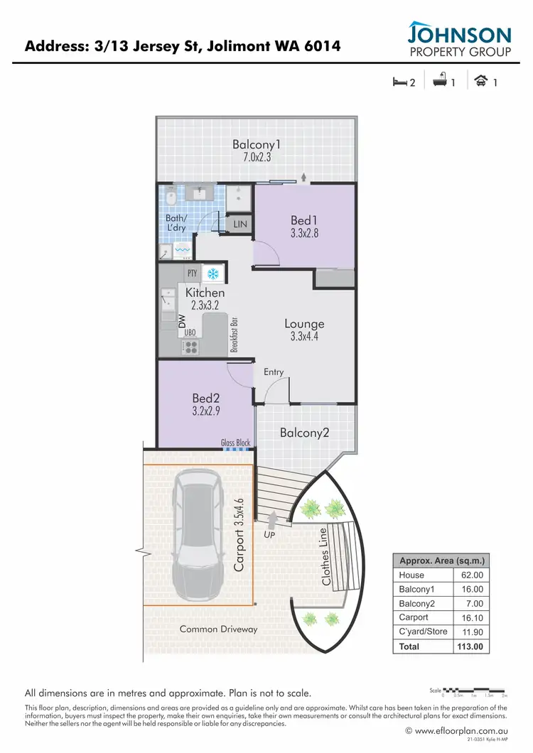 Floorplan of Homely apartment listing, 3/13 Jersey Street, Jolimont WA 6014