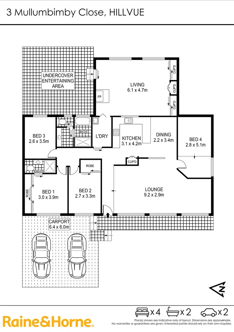 Floorplan of Homely house listing, 3 Mullumbimby Close, Tamworth NSW 2340
