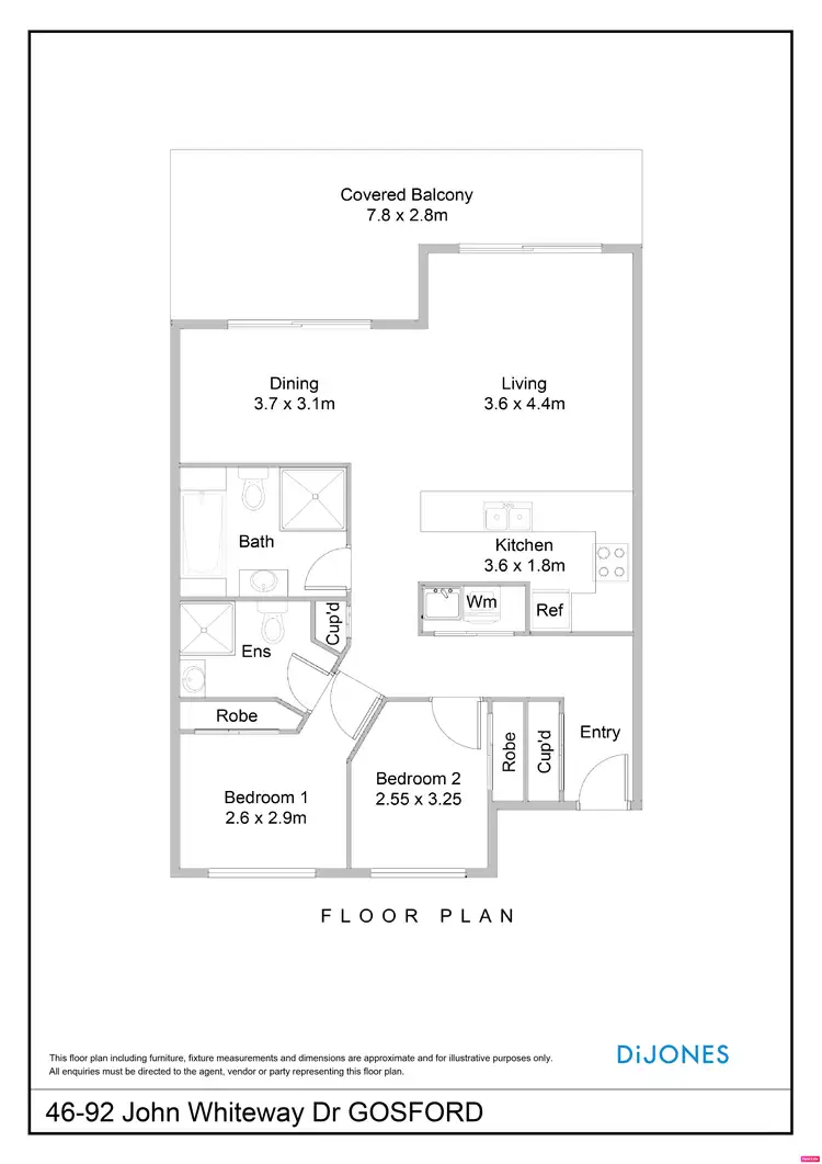 Floorplan of Homely unit listing, 46/92 John Whiteway Drive, Gosford NSW 2250
