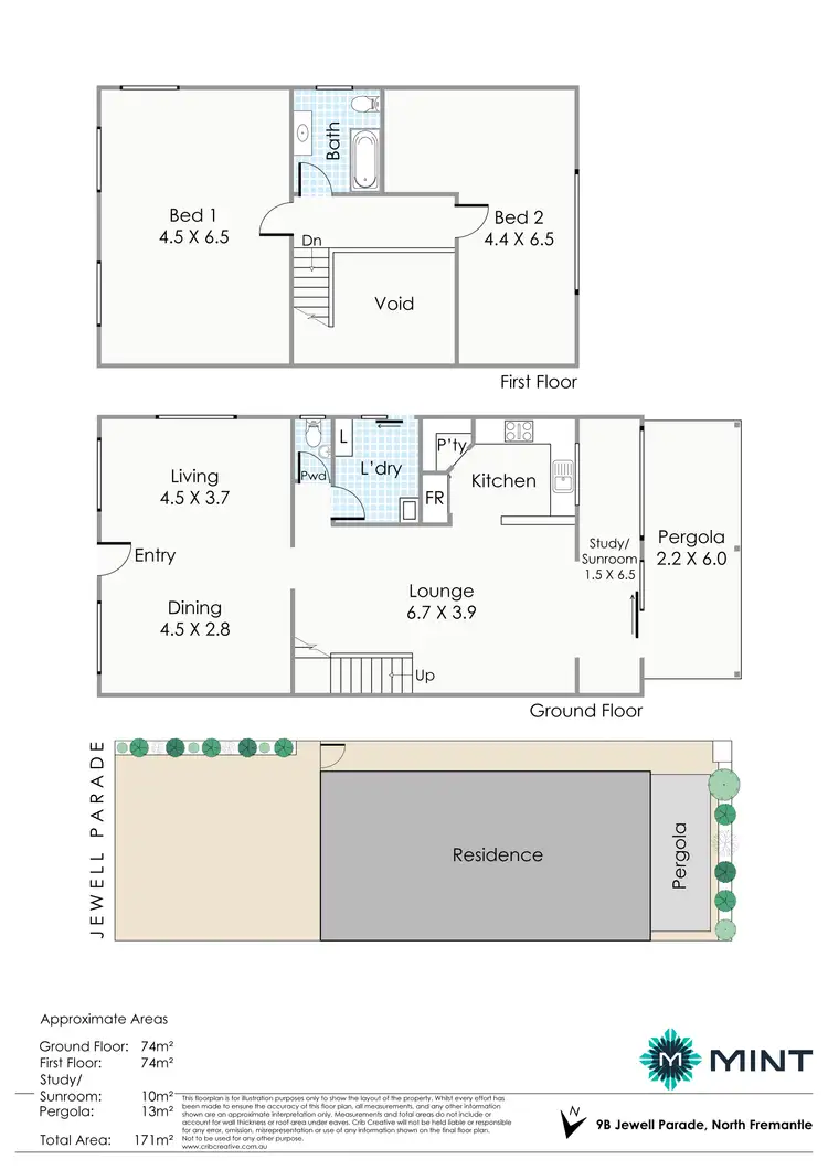 Floorplan of Homely house listing, 9B Jewell Parade, North Fremantle WA 6159
