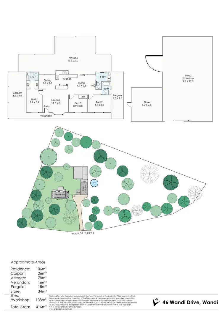 Floorplan of Homely house listing, 46 Wandi Drive, Wandi WA 6167