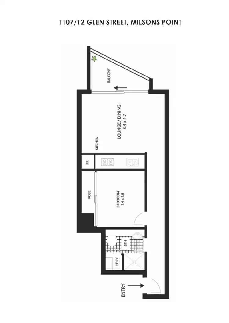 Floorplan of Homely apartment listing, 1107/12 Glen Street, Milsons Point NSW 2061