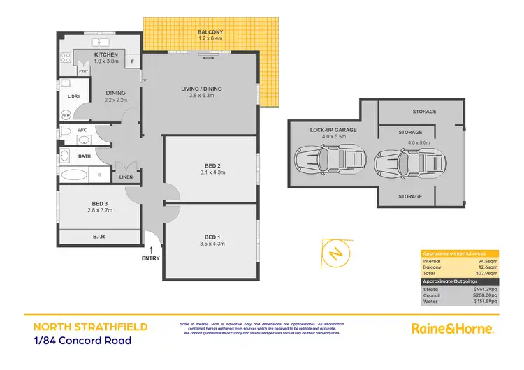 Floorplan of Homely apartment listing, 1/84 Concord Road, North Strathfield NSW 2137