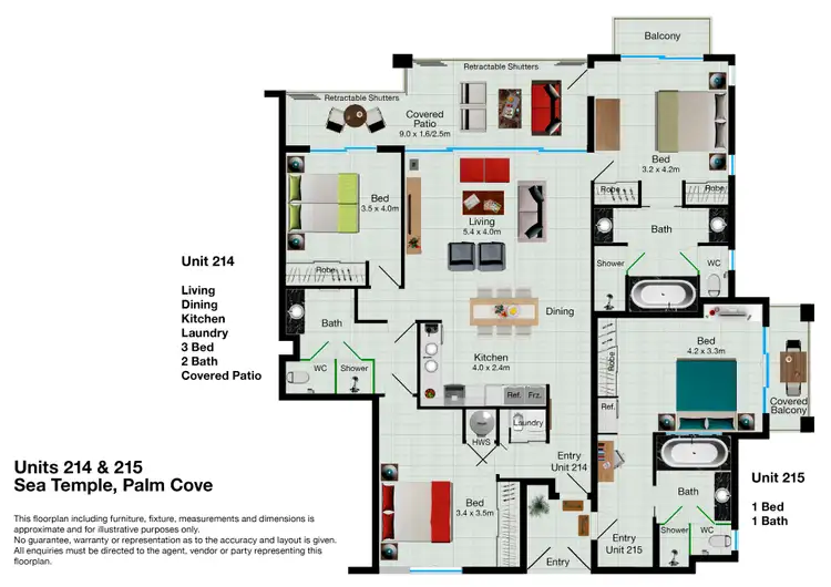 Floorplan of Homely apartment listing, 214-215/5 Triton Street, Palm Cove QLD 4879