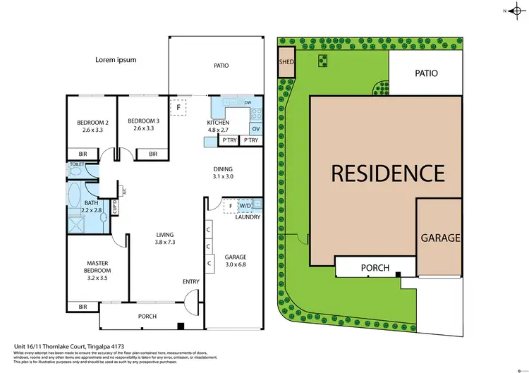 Floorplan of Homely villa listing, 16/11 Thornlake Court, Tingalpa QLD 4173