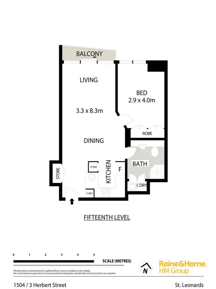Floorplan of Homely apartment listing, 1504/3 Herbert Street, St Leonards NSW 2065