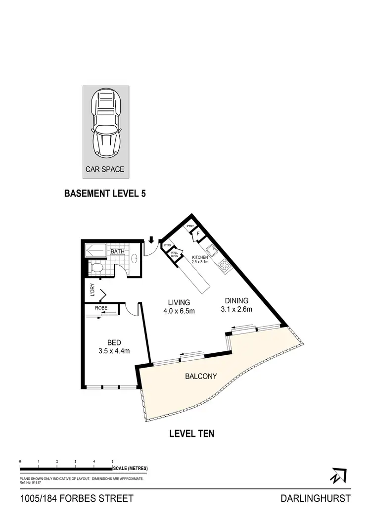 Floorplan of Homely apartment listing, 1005/184 Forbes Street, Darlinghurst NSW 2010
