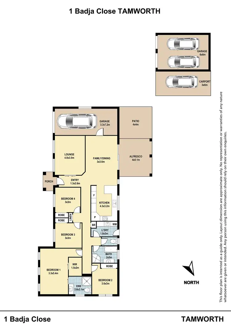 Floorplan of Homely house listing, 1 Badja Place, Tamworth NSW 2340