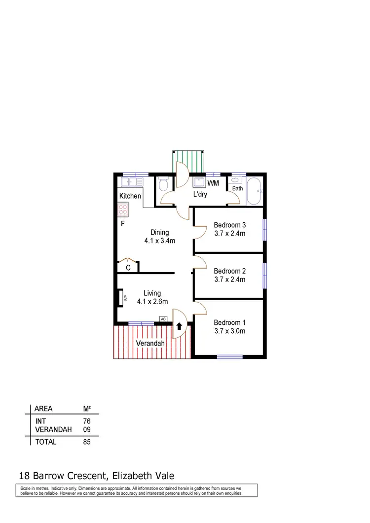 Floorplan of Homely house listing, 18 BARROW CRESCENT, Elizabeth Vale SA 5112