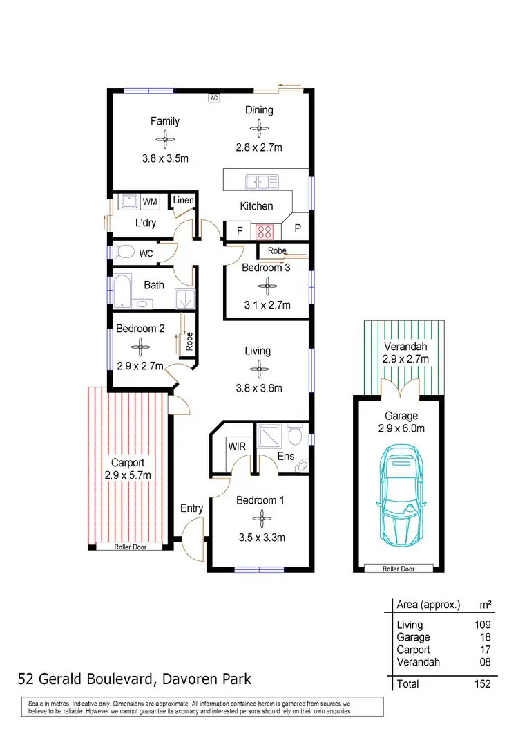 Floorplan of Homely house listing, 52 Gerald Boulevard, Davoren Park SA 5113