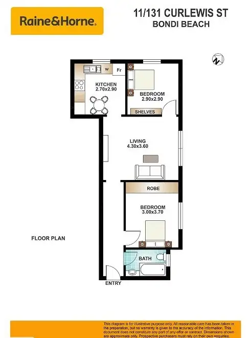 Floorplan of Homely apartment listing, 11/131 Curlewis Street, Bondi Beach NSW 2026