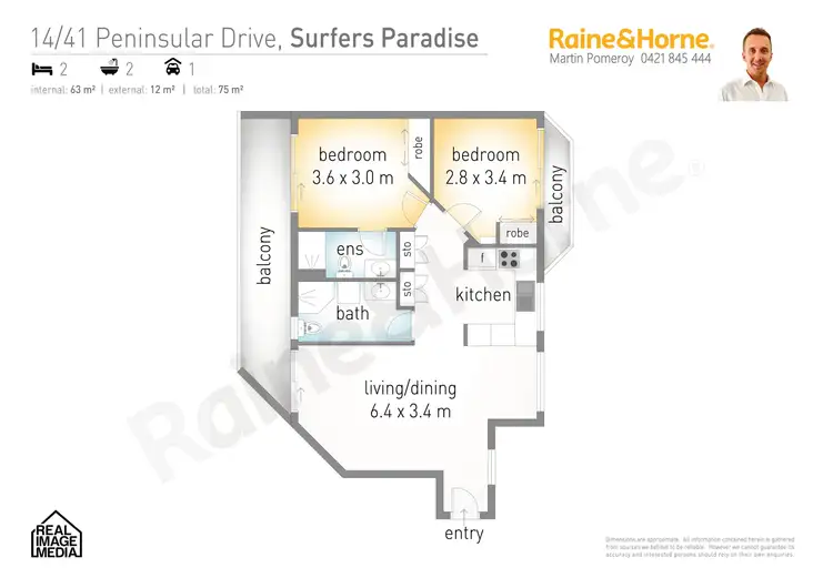 Floorplan of Homely unit listing, 14/41 Peninsular Drive, Surfers Paradise QLD 4217