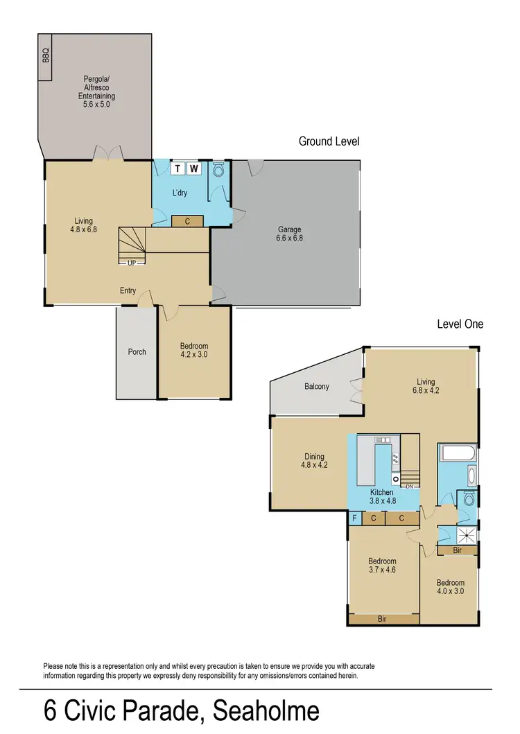 Floorplan of Homely house listing, 6 Civic Parade, Seaholme VIC 3018