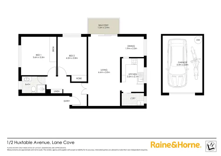Floorplan of Homely apartment listing, 1/2 Huxtable Avenue, Lane Cove NSW 2066