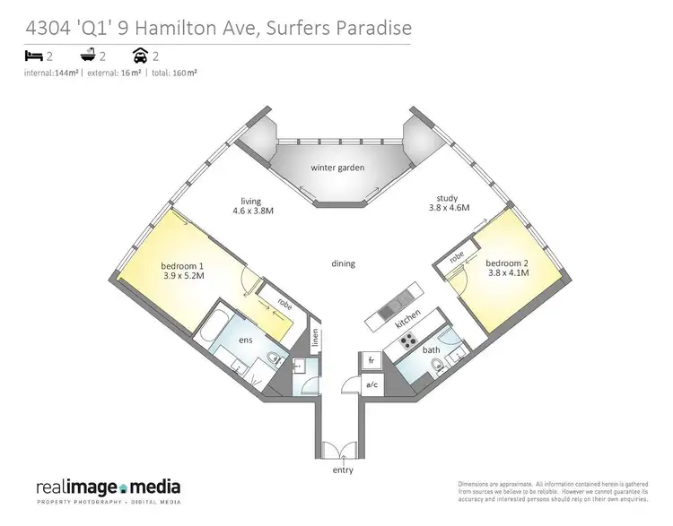 Floorplan of Homely apartment listing, 4304/9 Hamilton Ave, Surfers Paradise QLD 4217