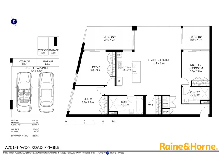 Floorplan of Homely apartment listing, A701/1 Avon Road, Pymble NSW 2073