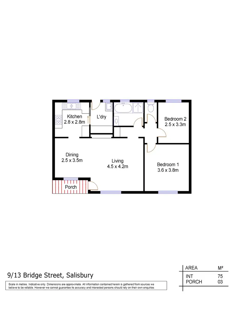 Floorplan of Homely unit listing, 9/13 Bridge Street, Salisbury SA 5108