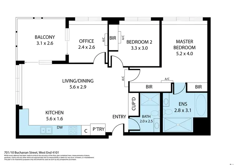 Floorplan of Homely apartment listing, 701/10 Buchanan Street, West End QLD 4101