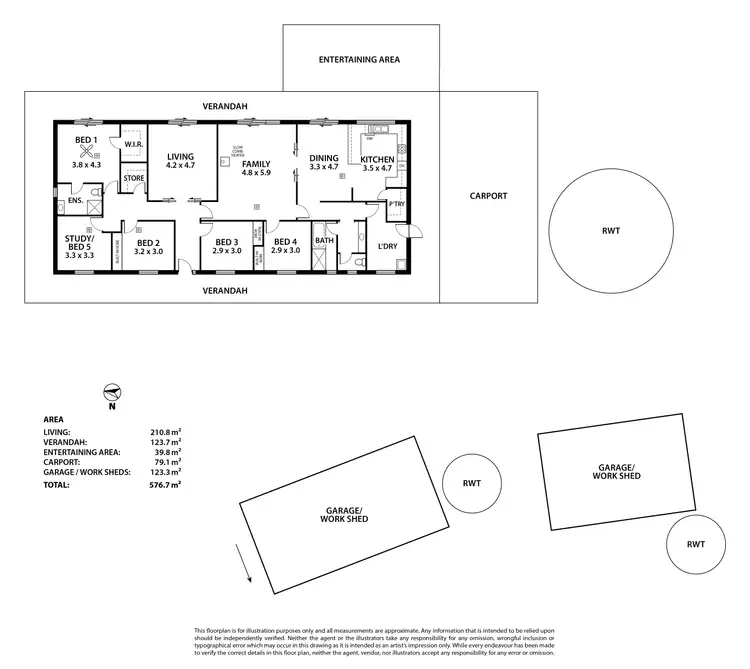 Floorplan of Homely rural property listing, 293 Scrubby Hill Road, Highland Valley SA 5255