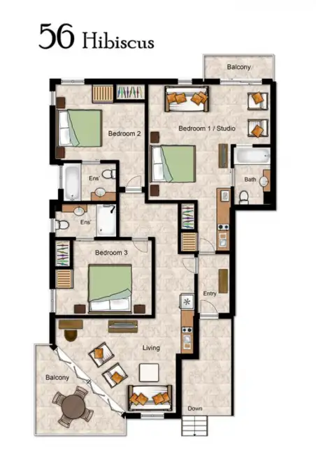 Floorplan of Homely unit listing, 19/18-20 Owen Street (56 HIBISCUS GARDENS), Port Douglas QLD 4877