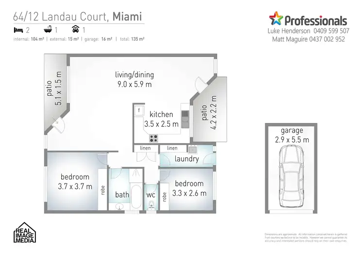 Floorplan of Homely unit listing, 64/12 Landau Court, Miami QLD 4220