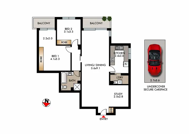 Floorplan of Homely apartment listing, 2/75 Bronte Road, Bondi Junction NSW 2022