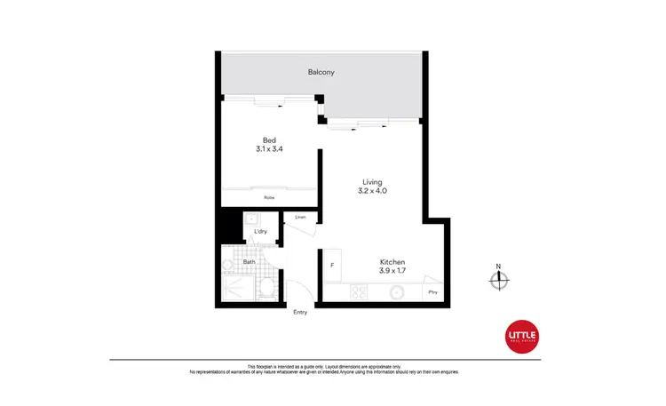 Floorplan of Homely apartment listing, 504E/599 Pacific Highway, St Leonards NSW 2065