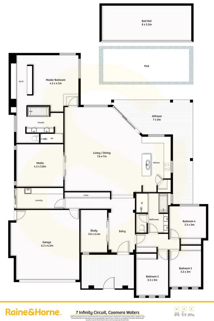 Floorplan of Homely house listing, 7 Infinity Court, Coomera Waters QLD 4209