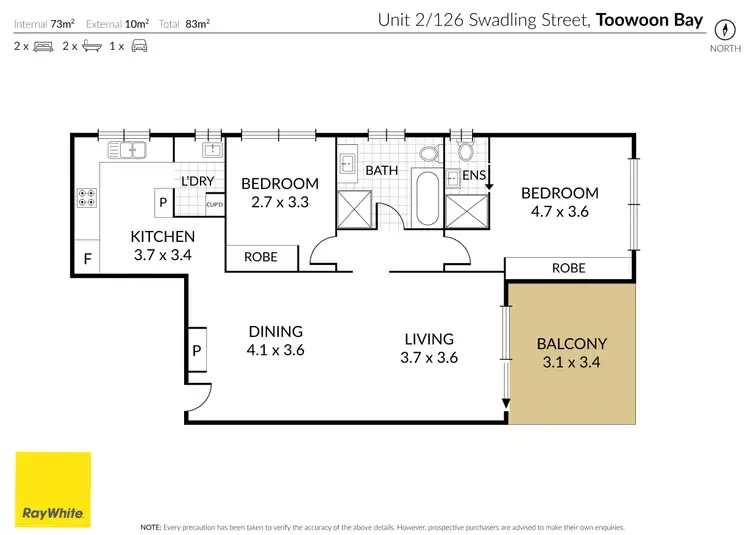 Floorplan of Homely unit listing, 2/126 Swadling Street, Toowoon Bay NSW 2261