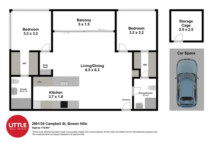 Floorplan of Homely unit listing, 2801/35 Campbell Street, Bowen Hills QLD 4006