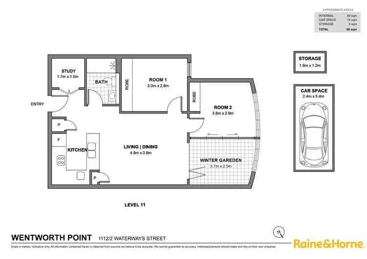 Floorplan of Homely apartment listing, 1112/2 Waterways Street, Wentworth Point NSW 2127