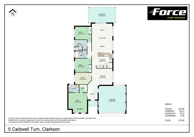 Floorplan of Homely house listing, 5 Caldwell Turn, Clarkson WA 6030