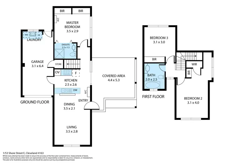 Floorplan of Homely townhouse listing, 1/53 Shore Street, Cleveland QLD 4163