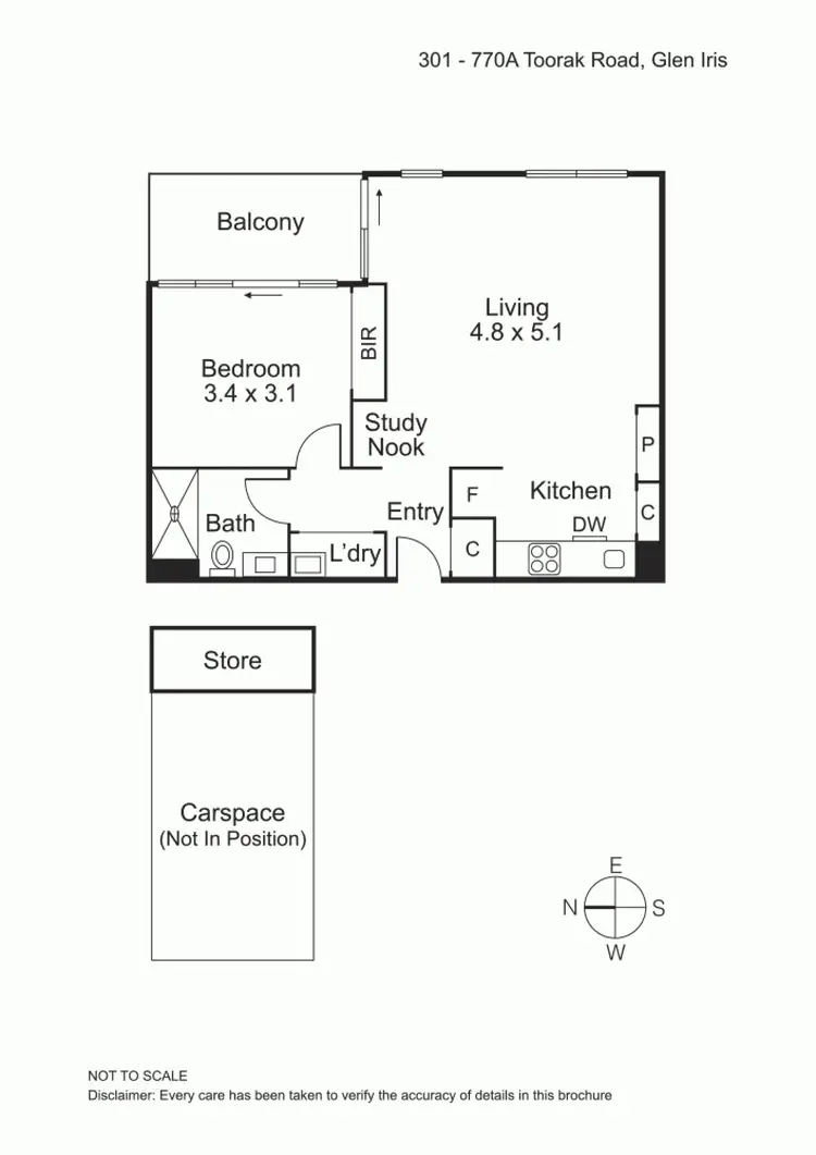 Floorplan of Homely apartment listing, 301/770A Toorak Road, Glen Iris VIC 3146