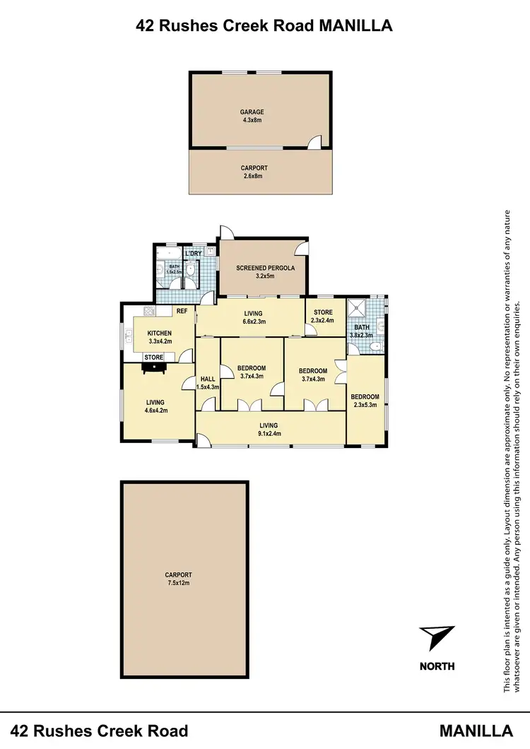 Floorplan of Homely rural property listing, 42 Rushes Creek Road, Manilla NSW 2346