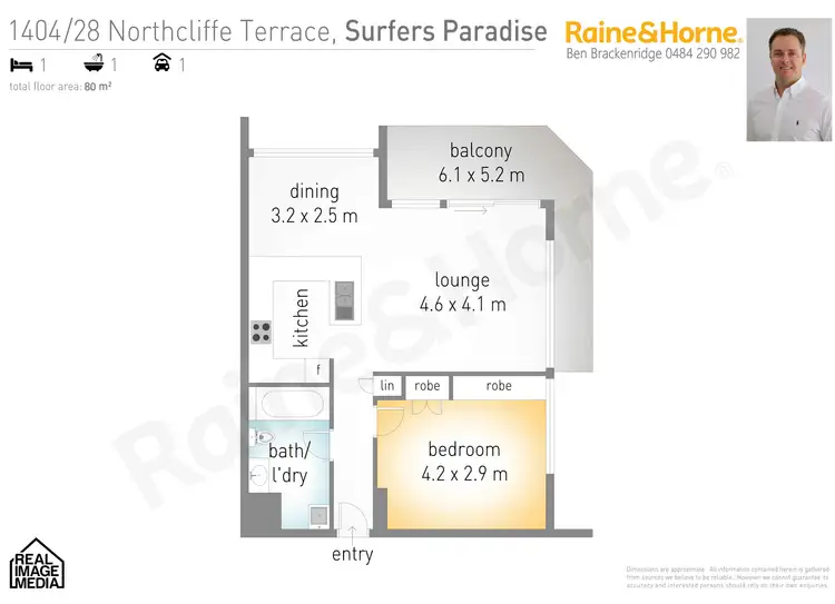 Floorplan of Homely unit listing, 1404/28 Northcliffe Terrace, Surfers Paradise QLD 4217