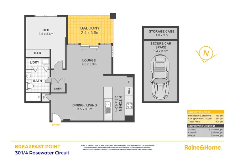 Floorplan of Homely apartment listing, 301/4 Rosewater Circuit, Breakfast Point NSW 2137
